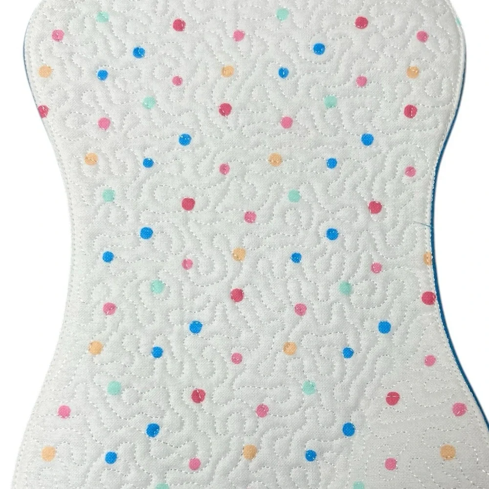 Hand Crafted Burp Cloth Colorful Polka Dot Flannel Contoured Padded Reversible